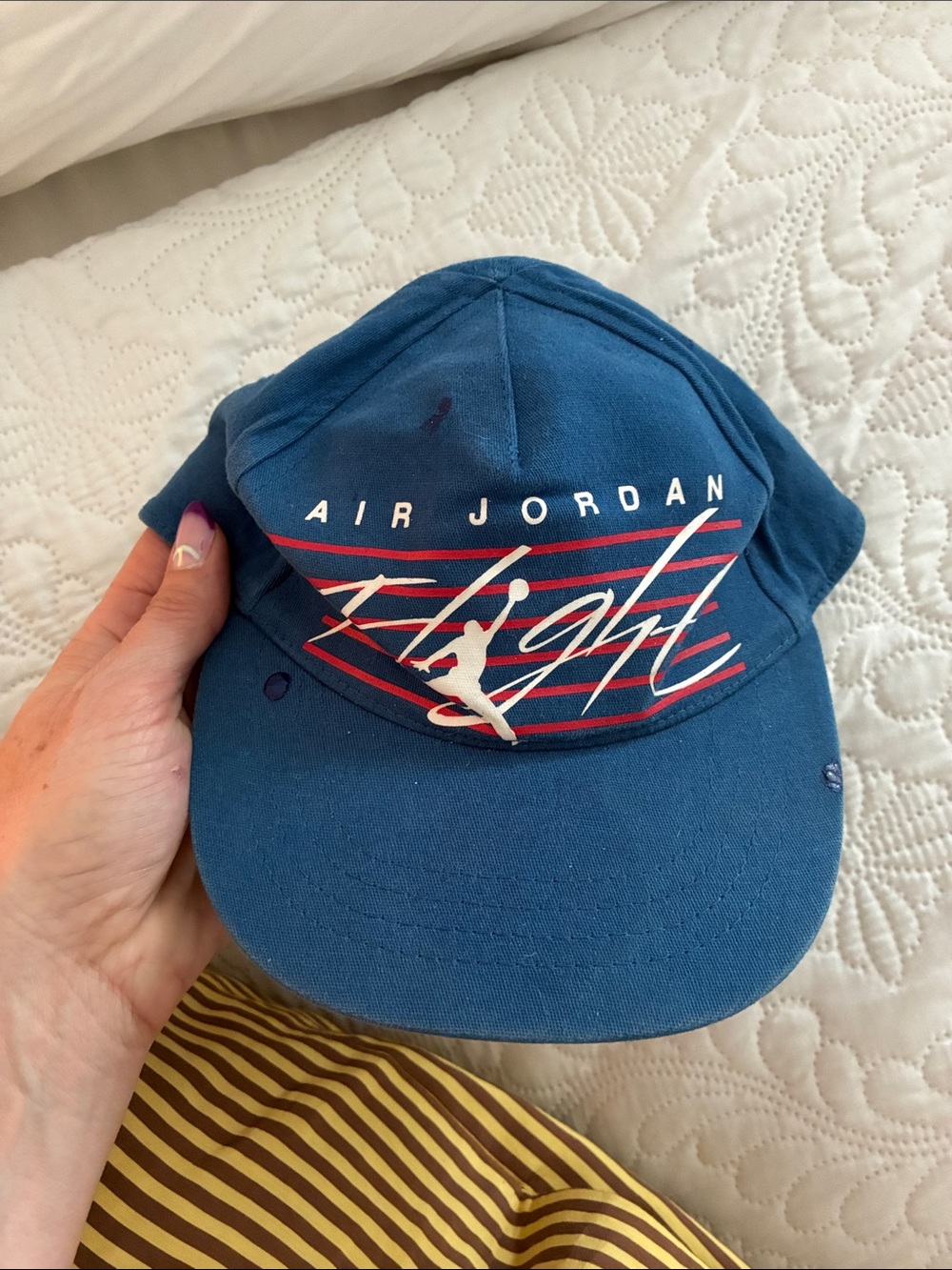 Vintage Jordan Toddler Blue Hat with Red Accent